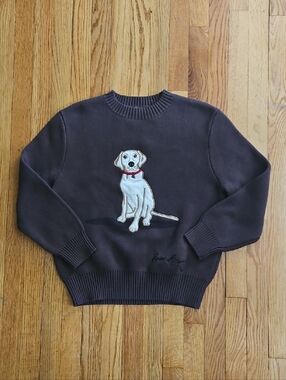 House of Sunny Chocolate Brown Labrador Knit Sweater